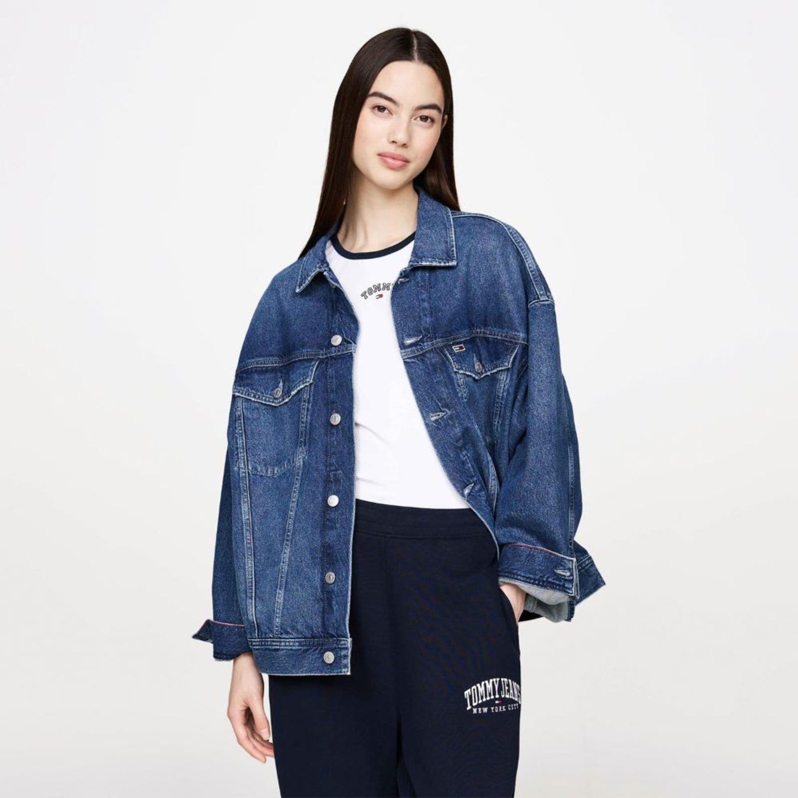 Jaqueta Jeans Bandeira Tommy Jeans - G