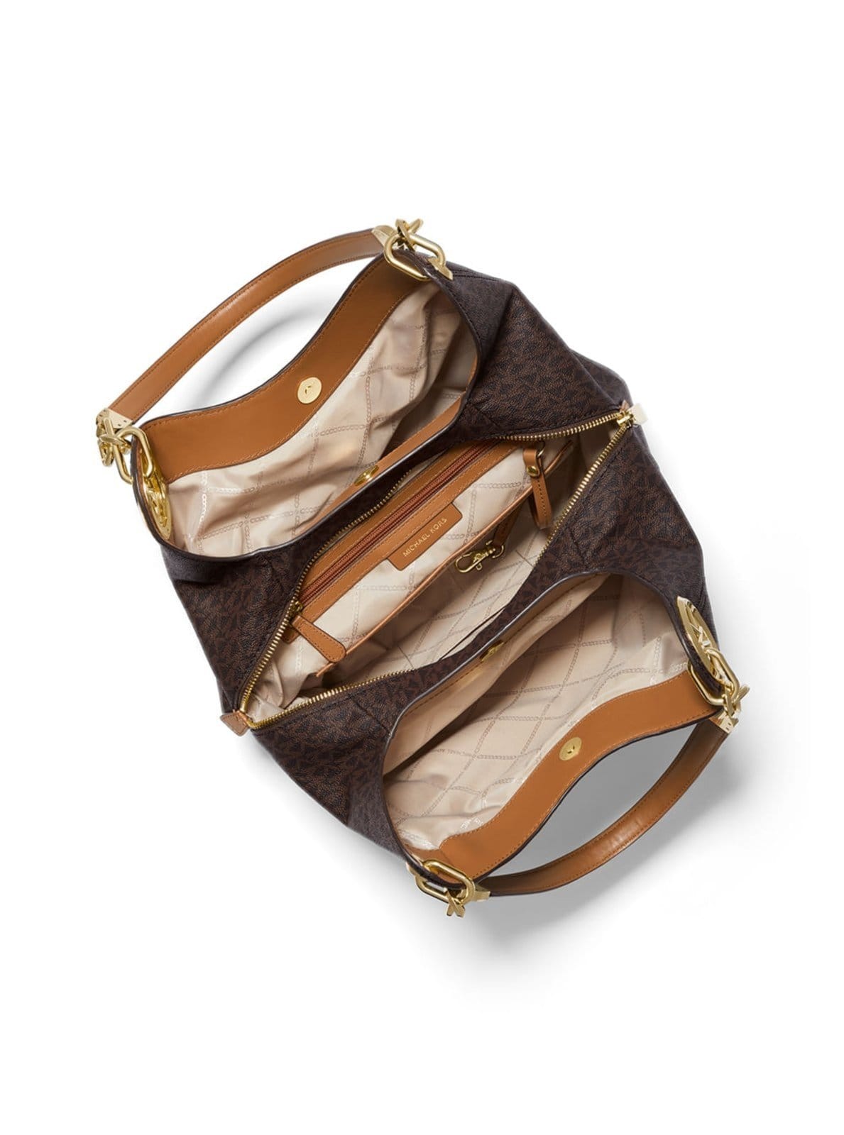 Vista 2 Bolsa Tote Lillie Logo Grande 30T9g0le3b252 Michael Kors marrom