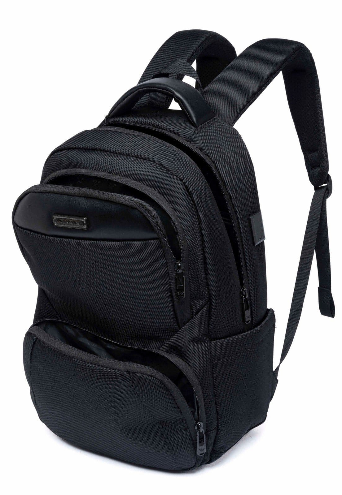 Vista 2 Mochila Executiva USB Reforçada Notebook Polo One Bolsa Trabalho Dia a Dia Polo One preto