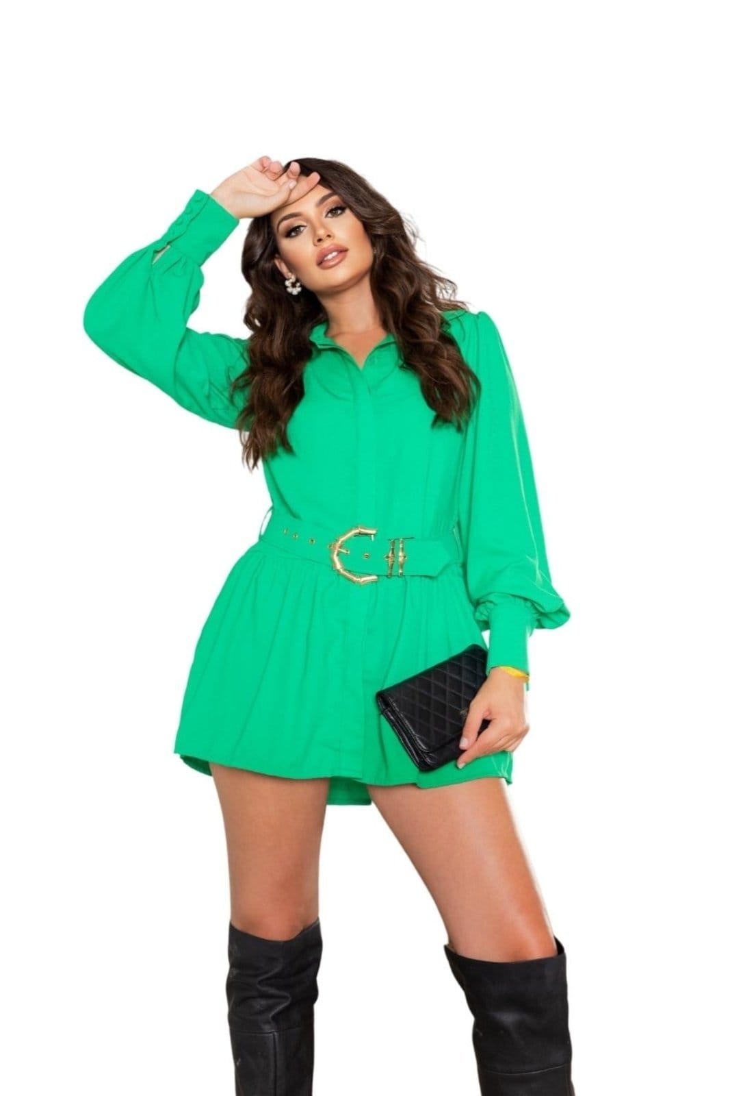 Vestido Curto Chemise com Cinto Premium