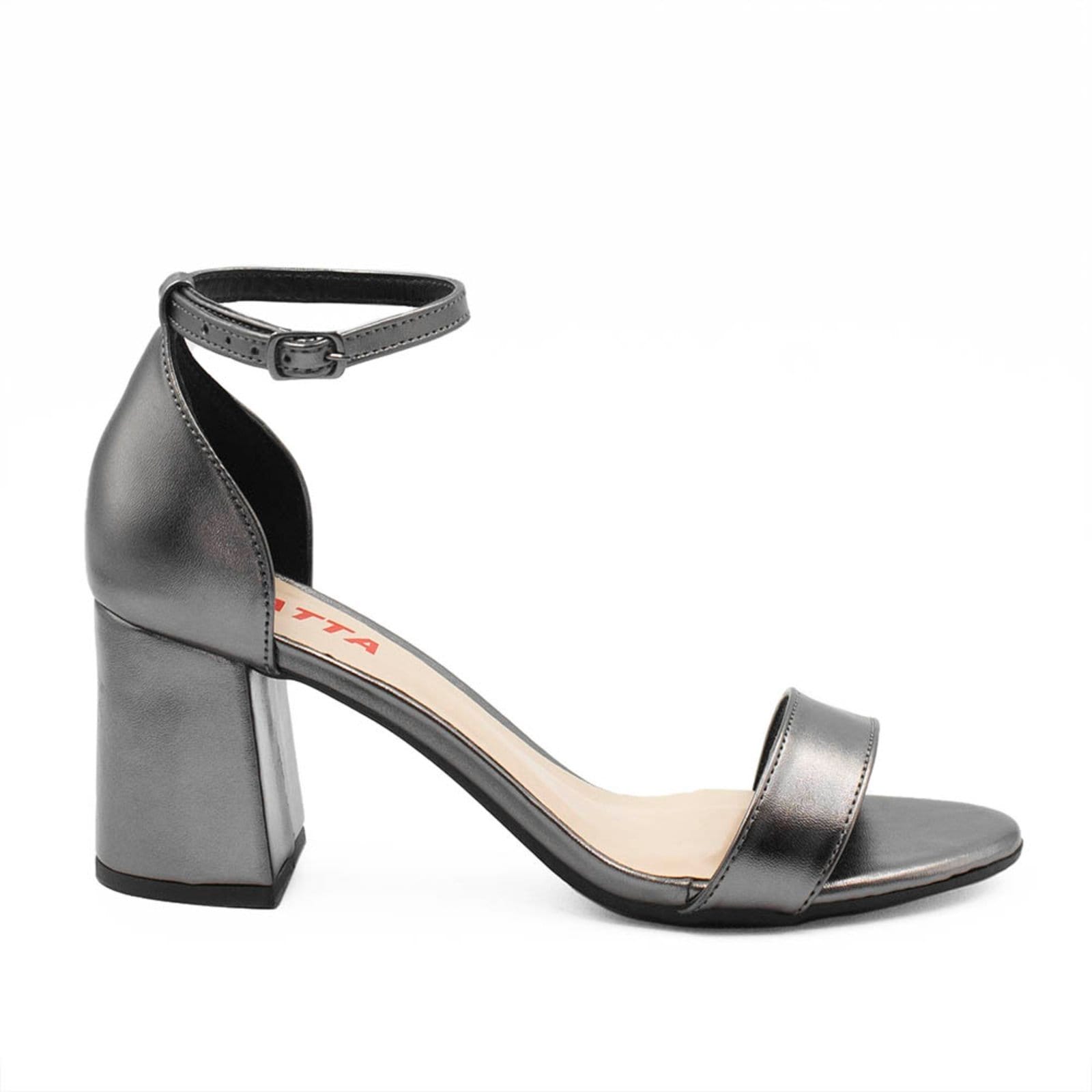 Sandália Zatta Salto Bloco Médio Suzana Chumbo