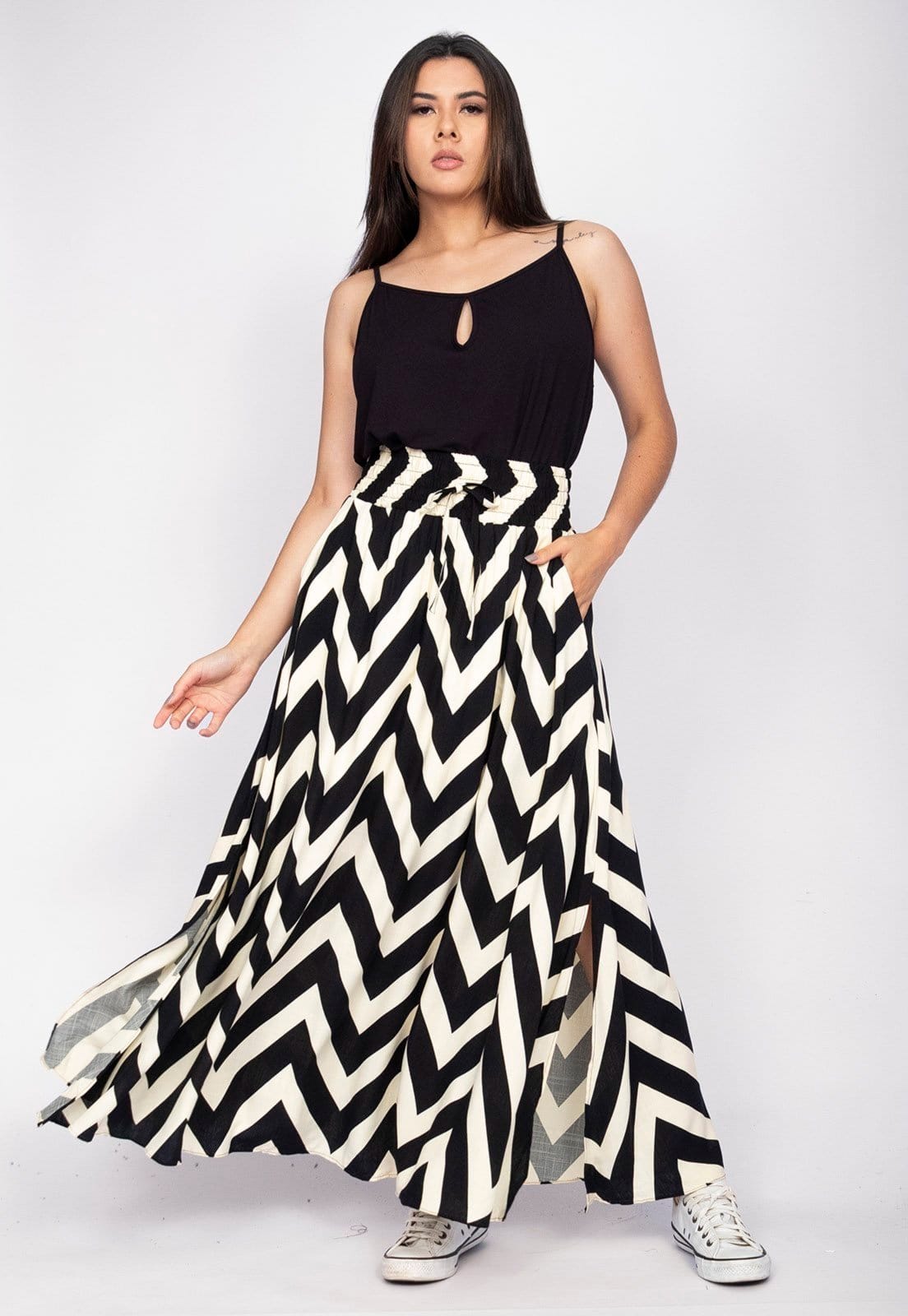 Saia Longa Amazonia Vital Viscose Estampa Impacto