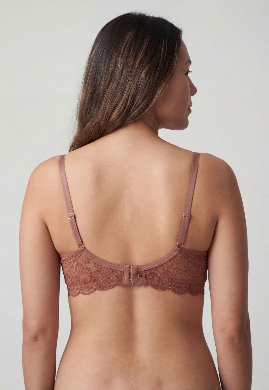 Vista 2 Sutiã Feminino Hope Meia Taça Renda Hope marrom