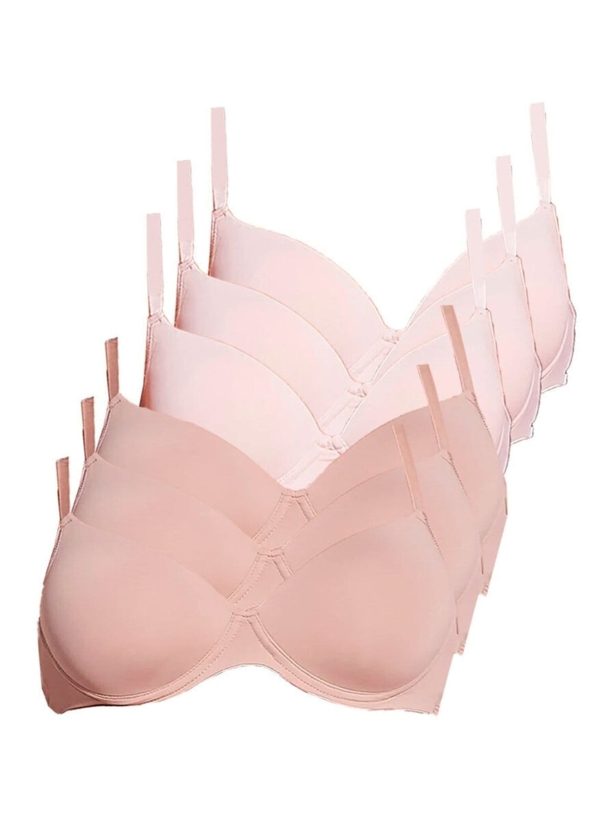 Vista principal Kit com 6 Sutiãs com Aro e Bojo Hope 2484 Taça B Hope bege