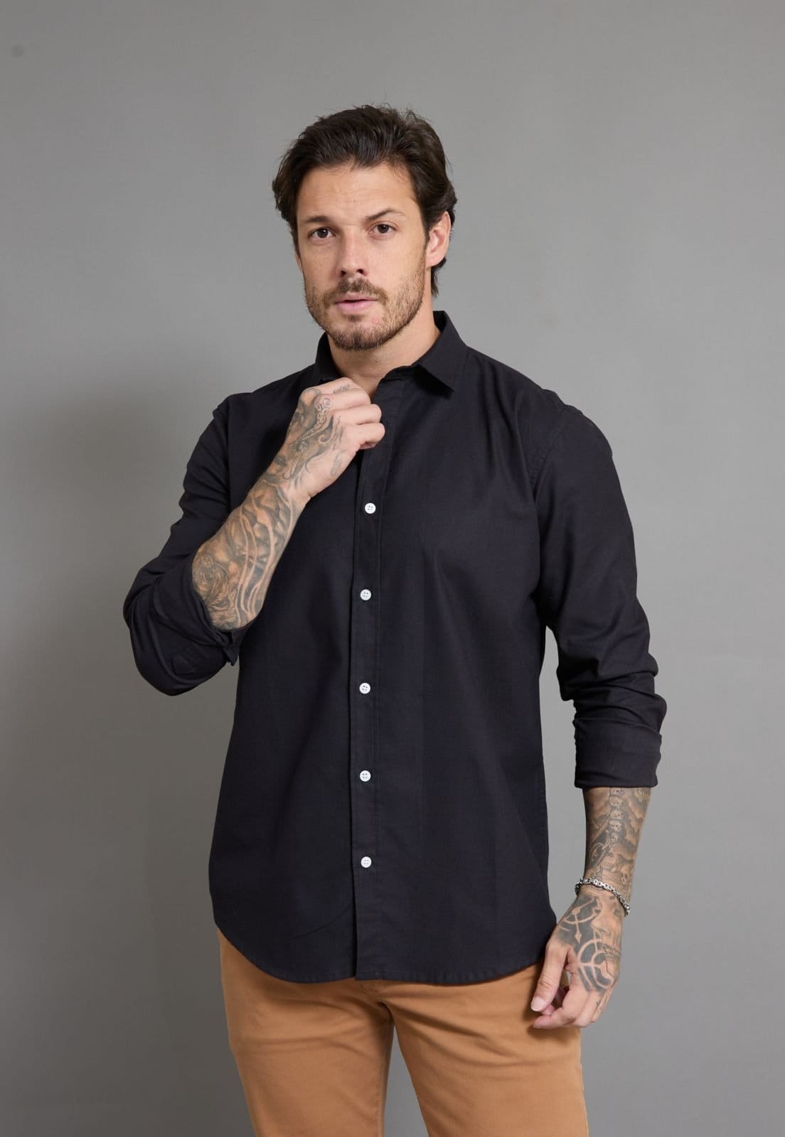 Camisa Manga Longa Masculina Social em Algodão Dialogo