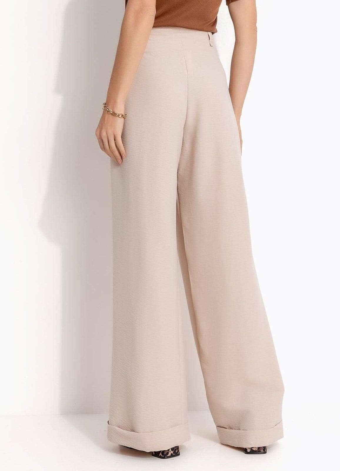 Vista 2 Calça Pantalona Em Air Flow Quintess Quintess bege