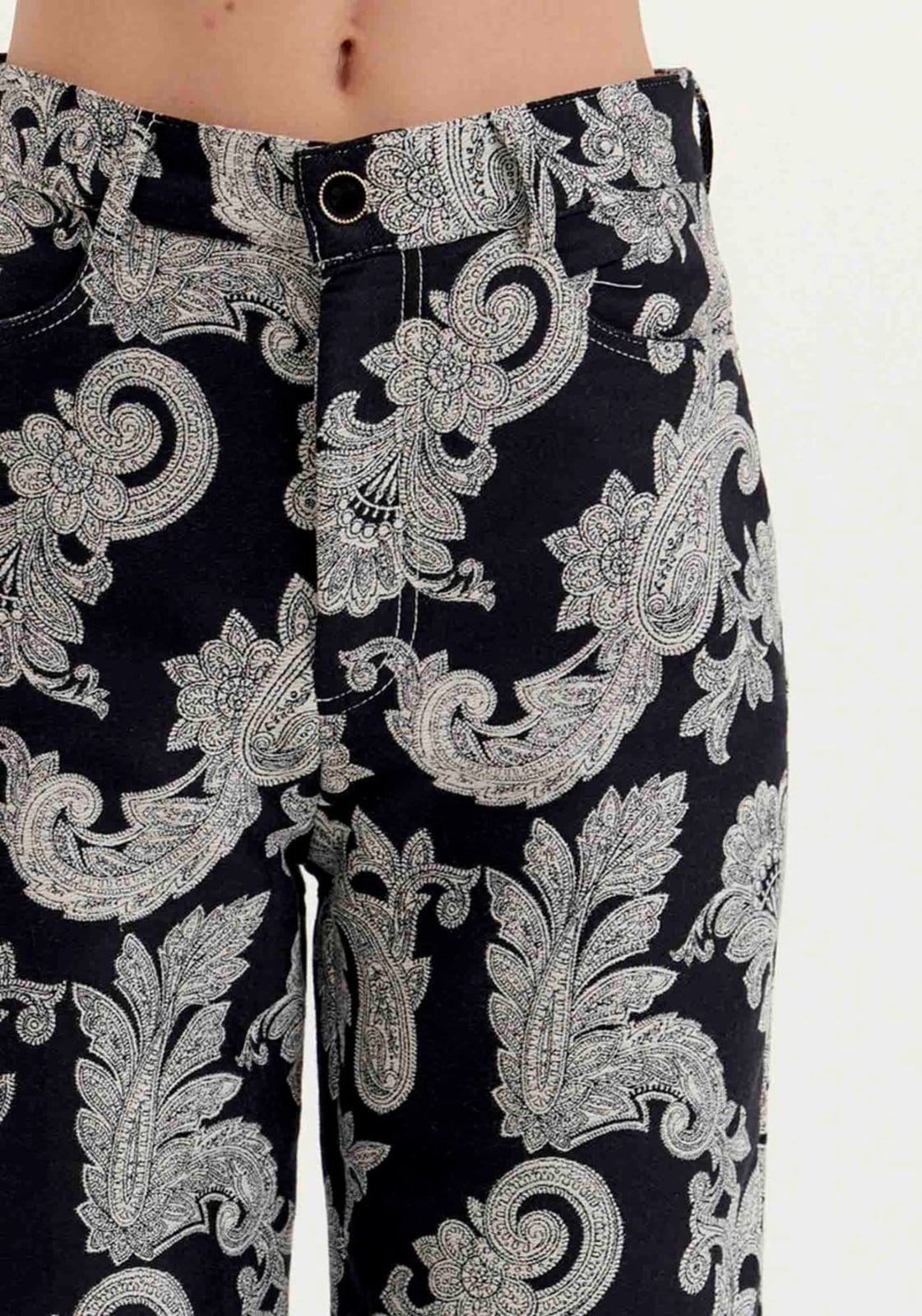 Vista 2 Calça Full Length Jacquard Lança Perfume preto