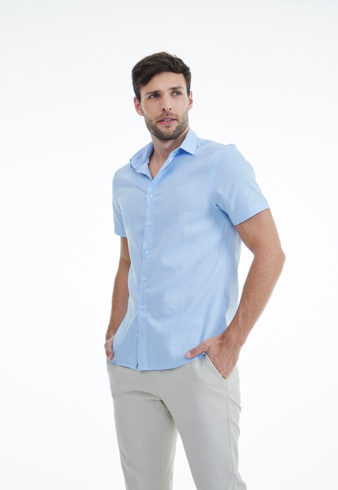 Camisa Linho Slim Traymon Claro - Xgg