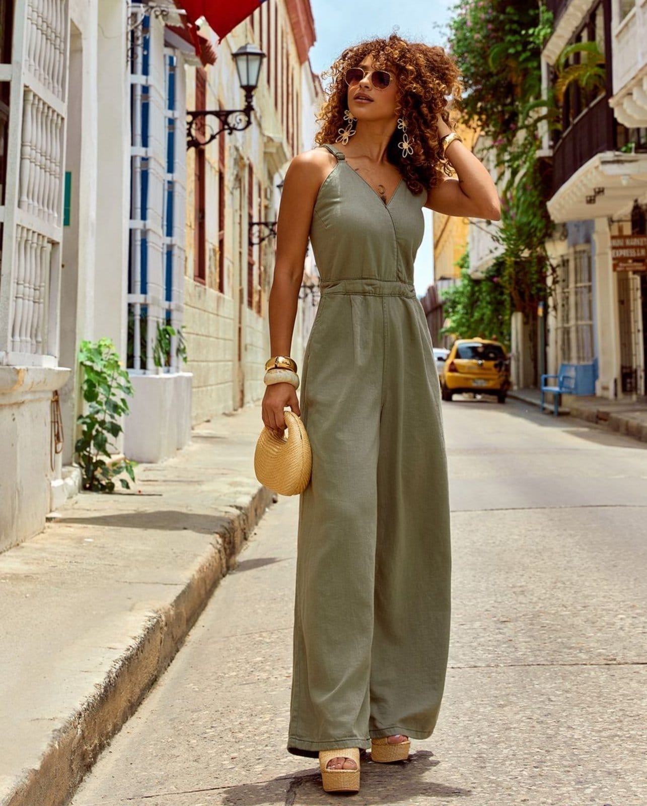 Macacão Linho Wide Leg Feminino 24845