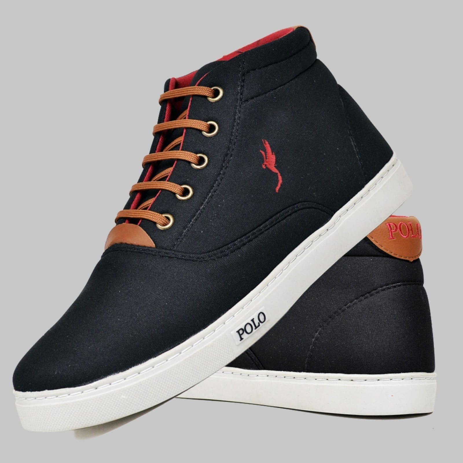 Sapatênis Casual Masculino Cano Alto Polo Blu Preto