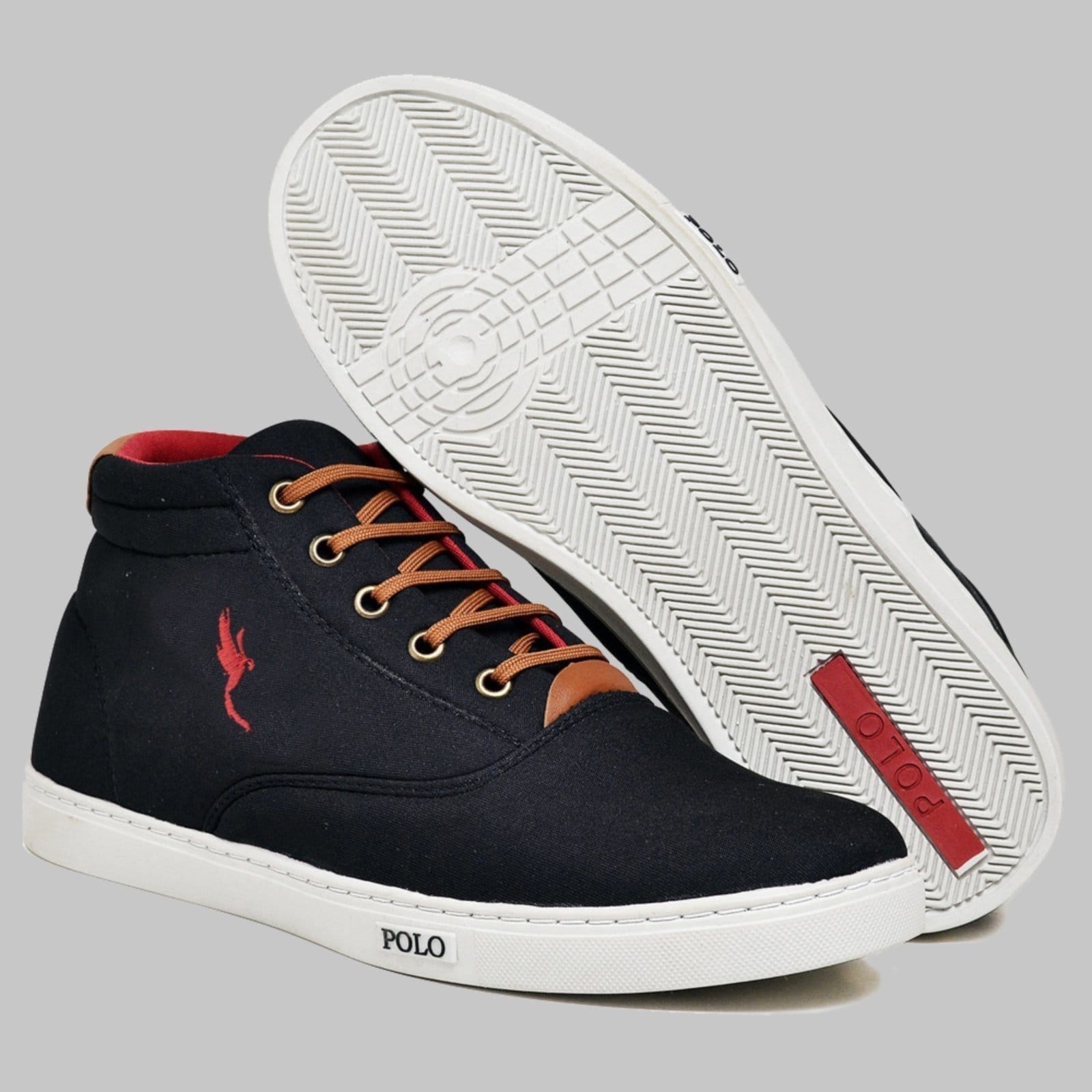 Vista 2 Sapatênis Casual Masculino Cano Alto Polo Blu Preto Polo Blu preto blu