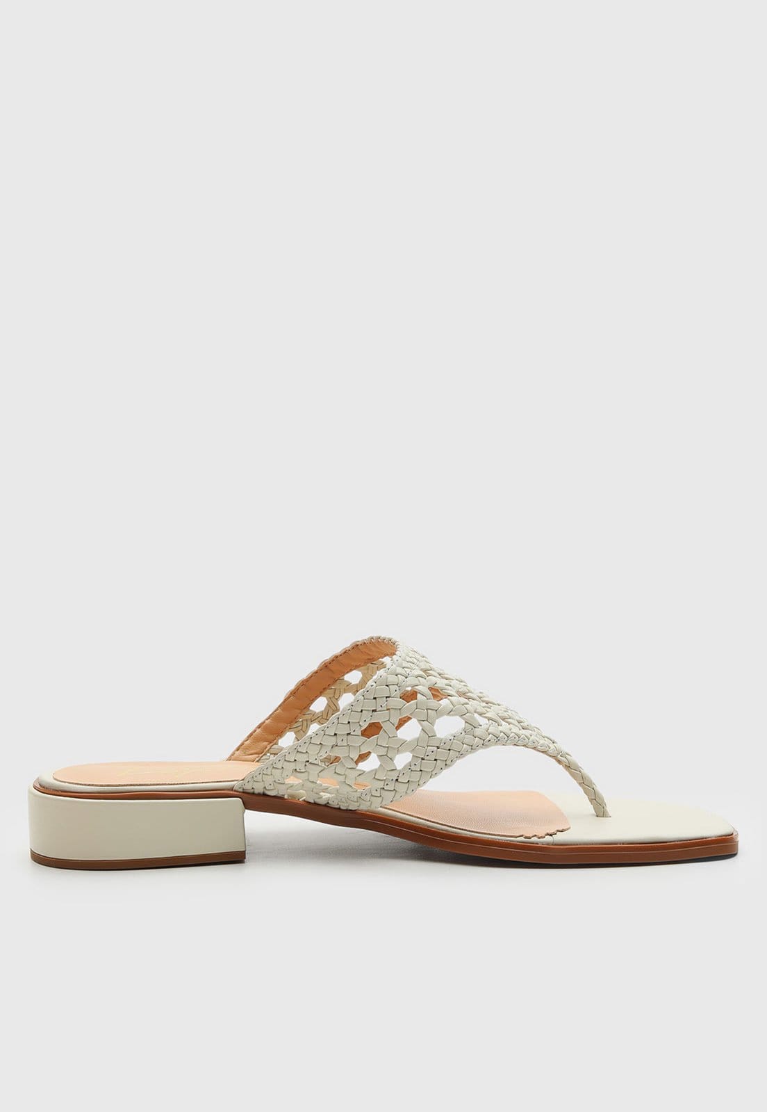 Vista 2 Rasteira Feminina Luiza Barcelos Trama Vazado Off-White Luiza Barcelos off-white white