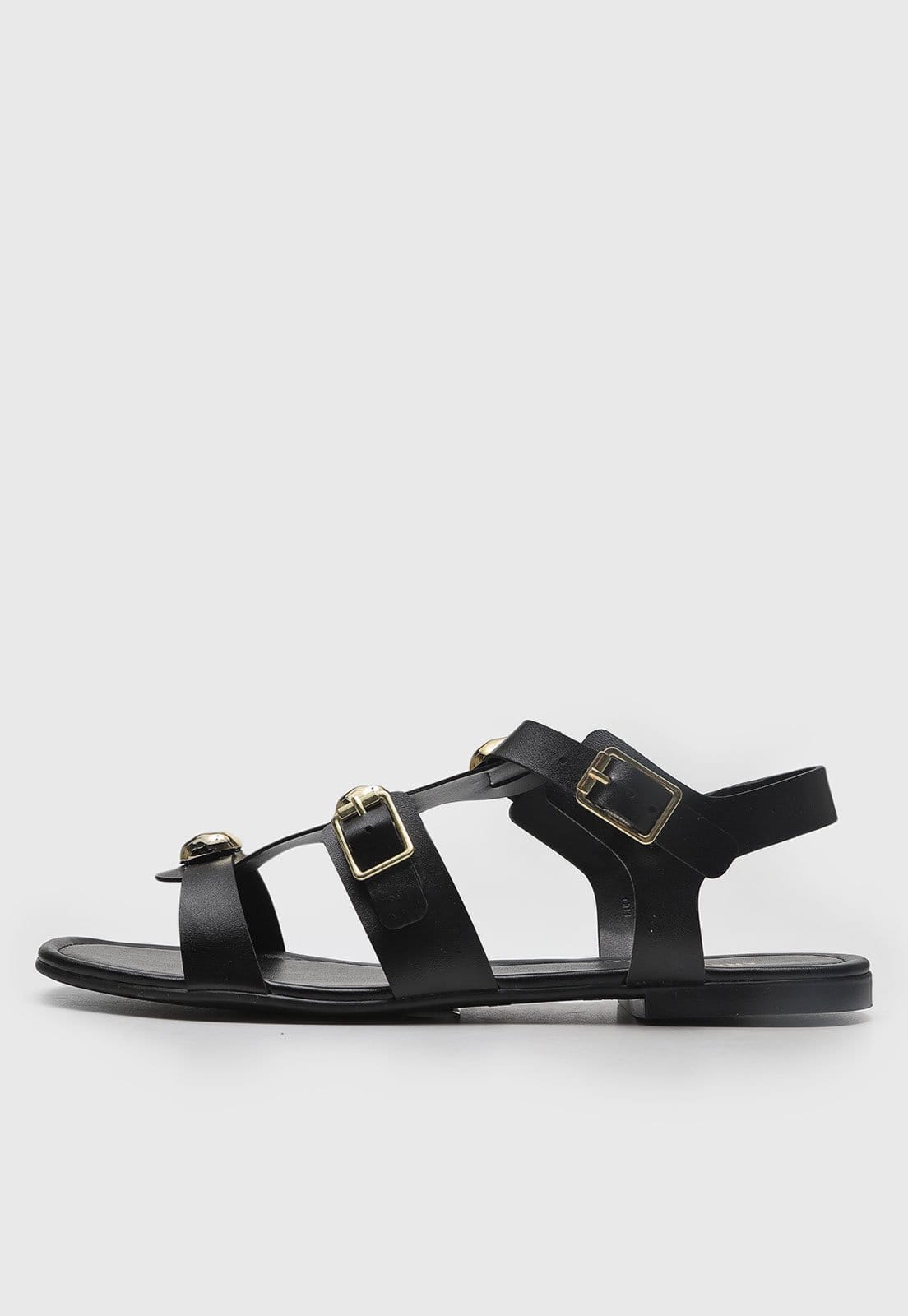 Rasteira Fechada Feminina Anacapri Fivela Preta