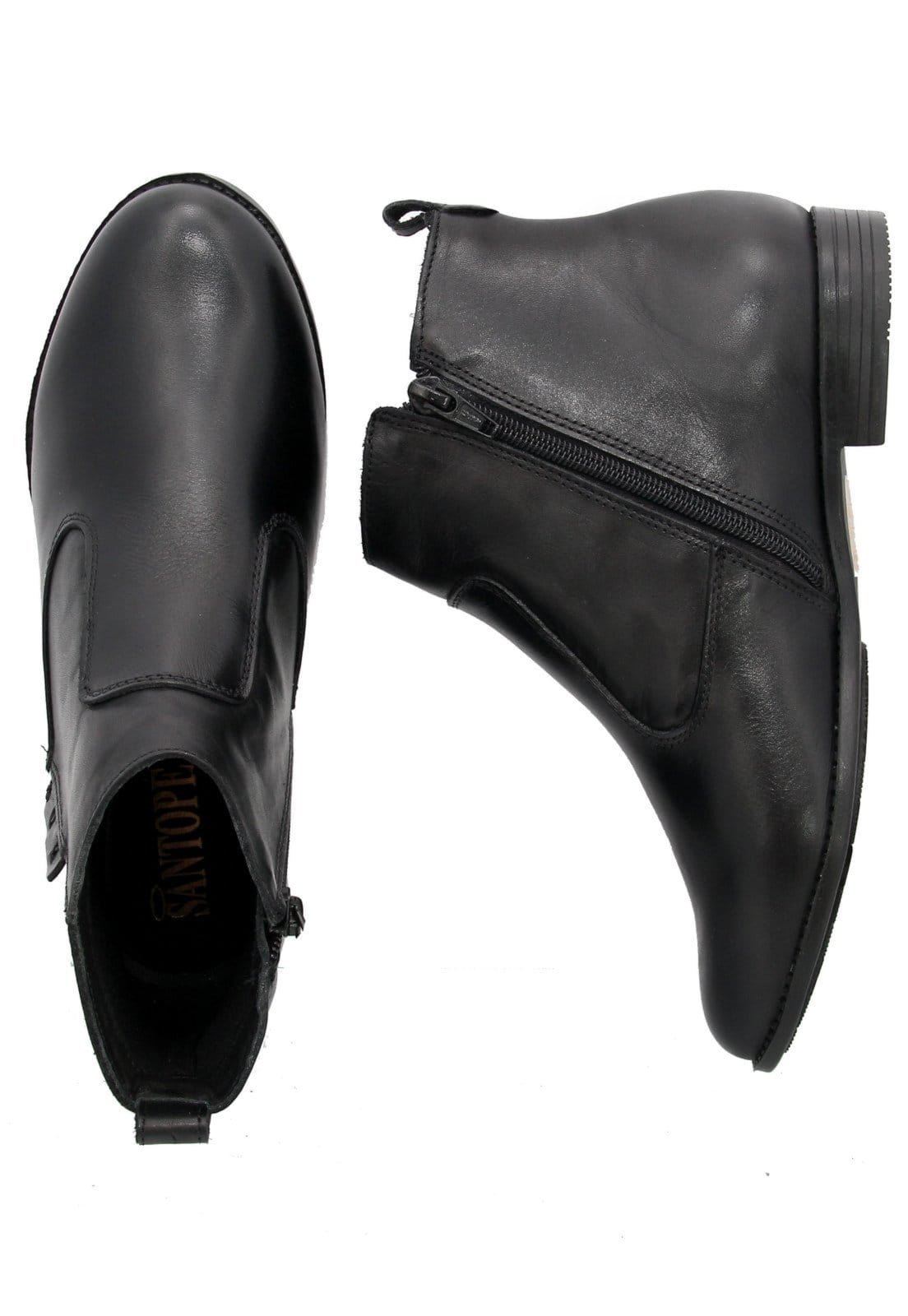 Vista 2 Bota em Couro Maria Paula Cano Curto MARIA PAULA preto