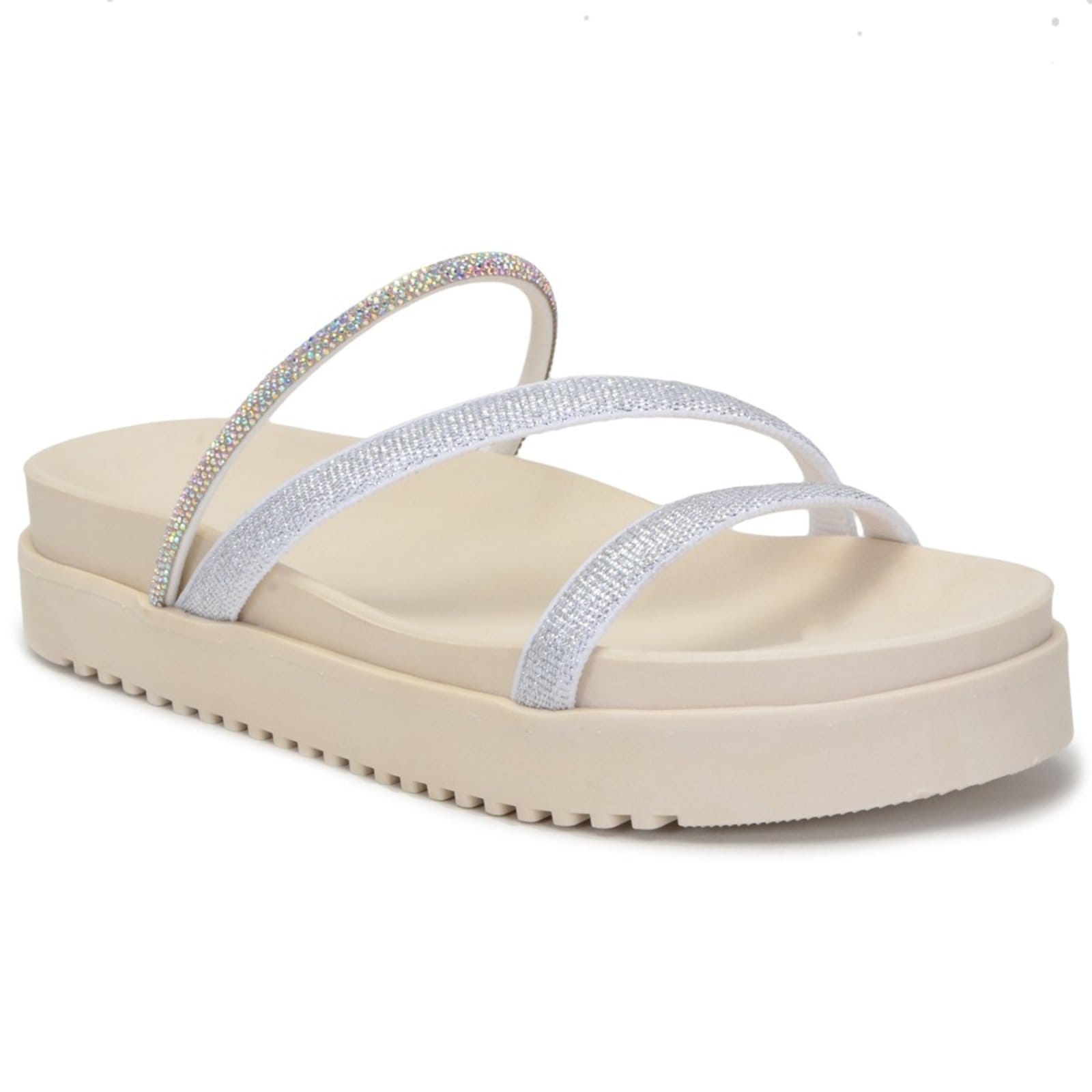 Vista 2 Sandalia Papete Birk Tiras Strass Calçar Off White Nine4 off-white white