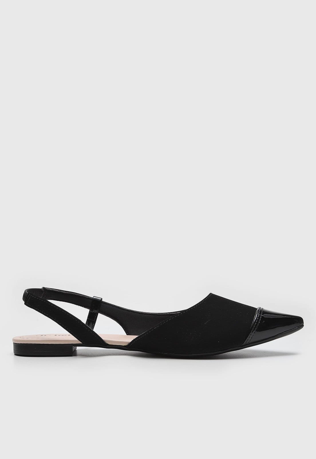 Vista 2 Sapatilha Slingback cê Ponta Verniz Preta BEBECÊ preto