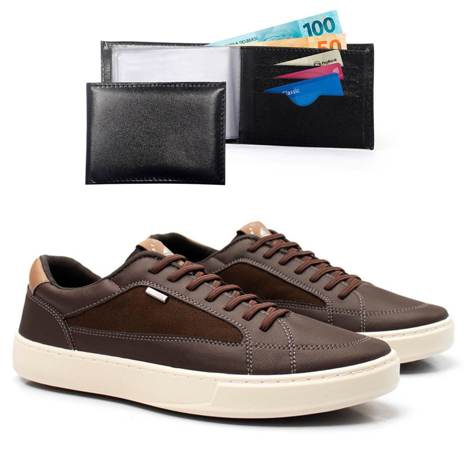 Tenis Casual Masculino Com Carteira Dia A Dia Bredeni Sapatenis Confortavel