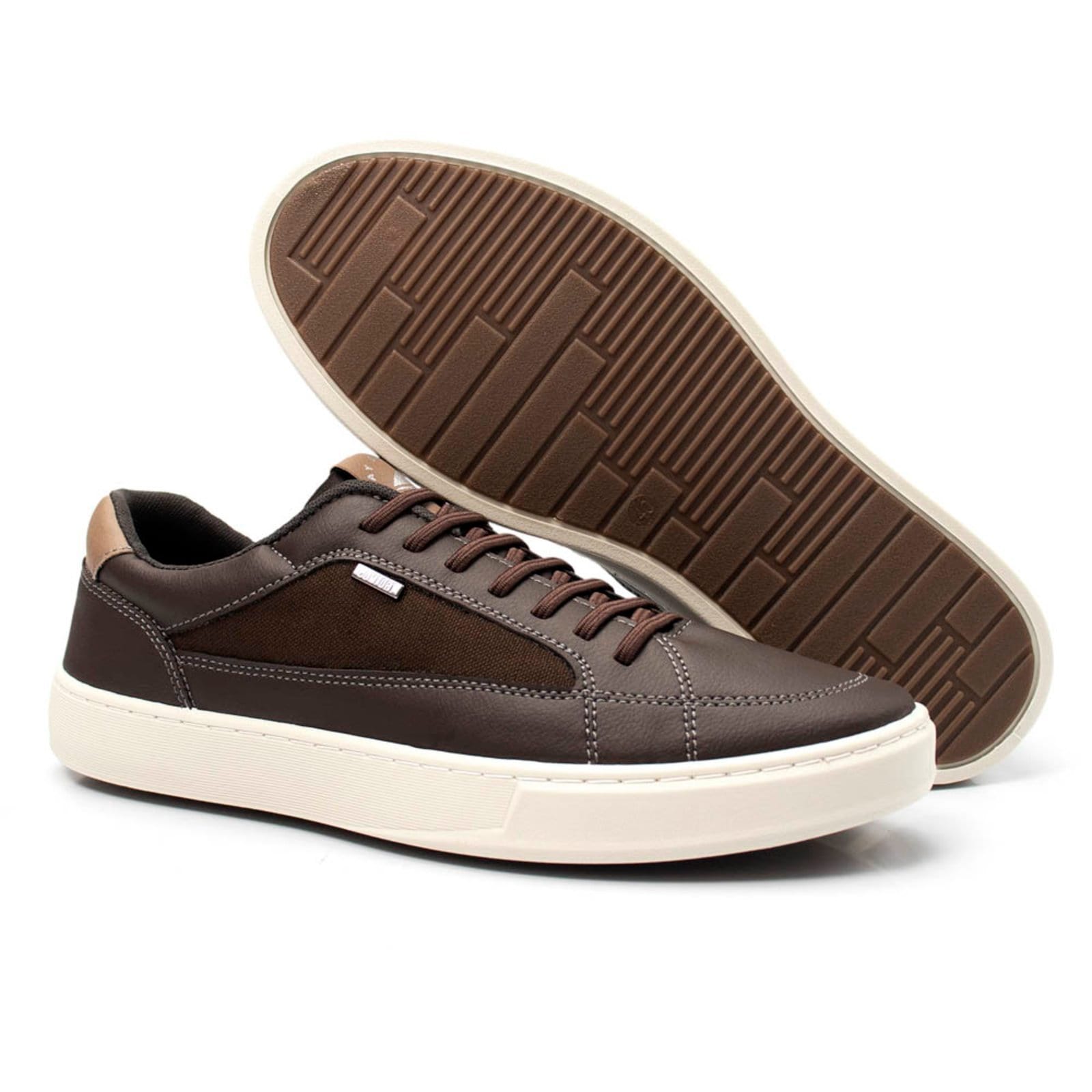 Vista 2 Tenis Casual Masculino Com Carteira Dia A Dia Bredeni Sapatenis Confortavel BREDENI marrom