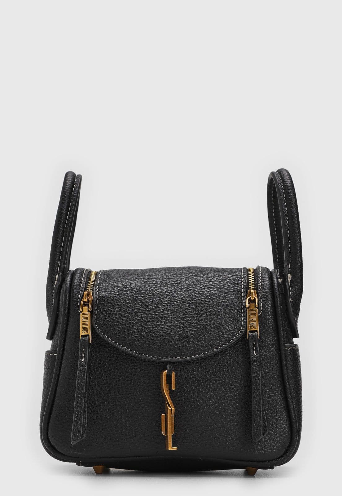 Vista 2 Bolsa Tiracolo Santa Lolla Alça Dupla Preta Santa Lolla preto