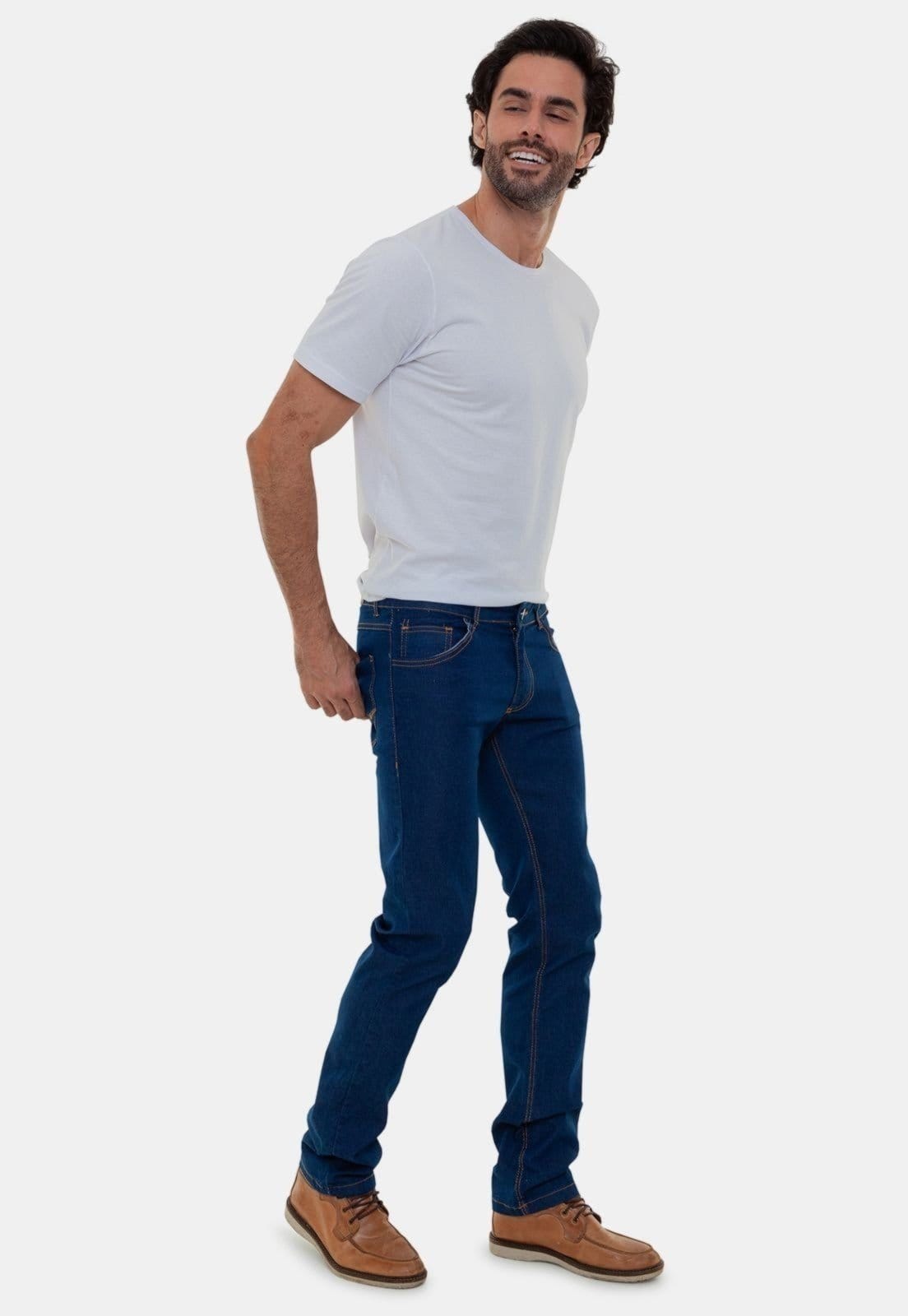 Vista 2 Calça Jeans Masculina Versatti Slim Tradicional Milão B Versatti Jeans azul
