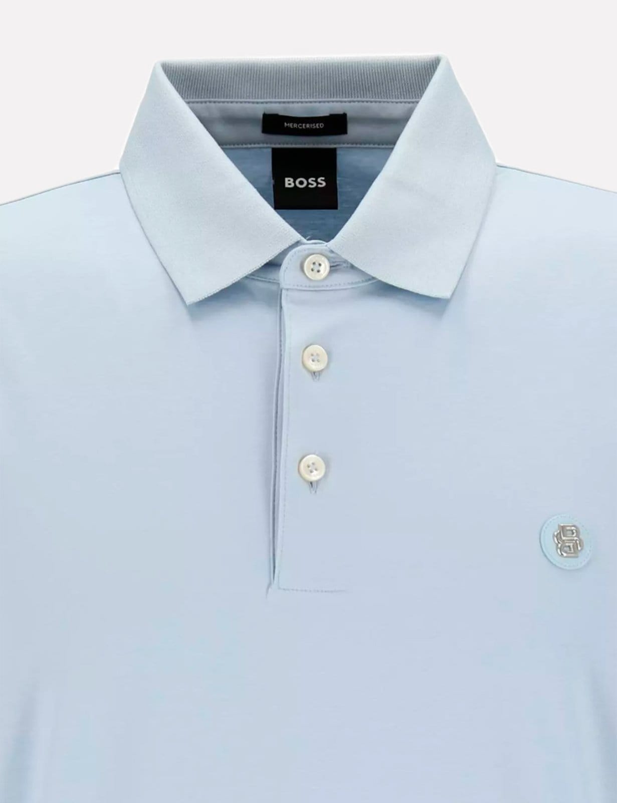 Vista 2 Polo Hugo Boss Masculina Regular C-Parris 01 Claro Hugo Boss azul