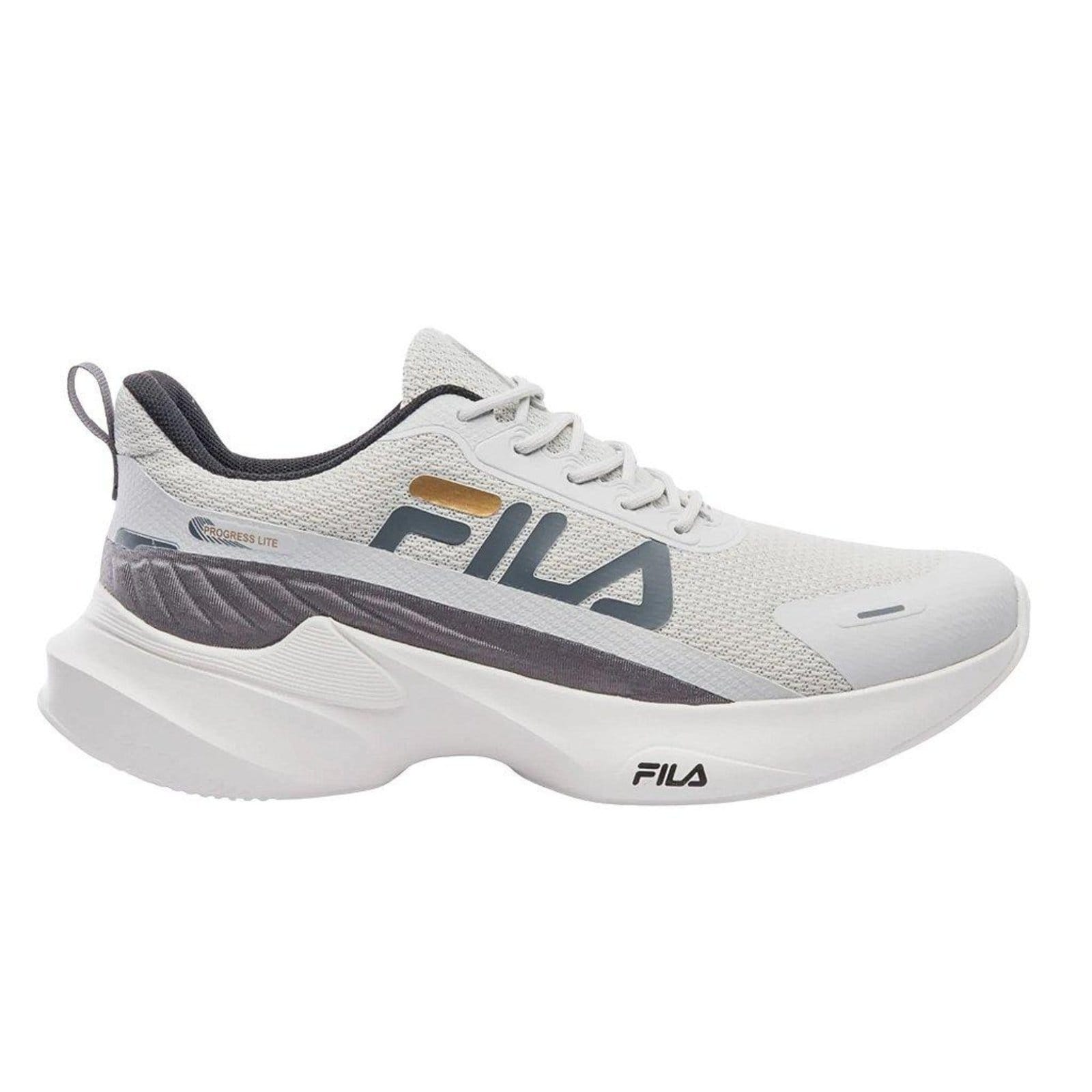 Vista principal Tenis Fila Progress Lite Masculino Dourado Fila cinza