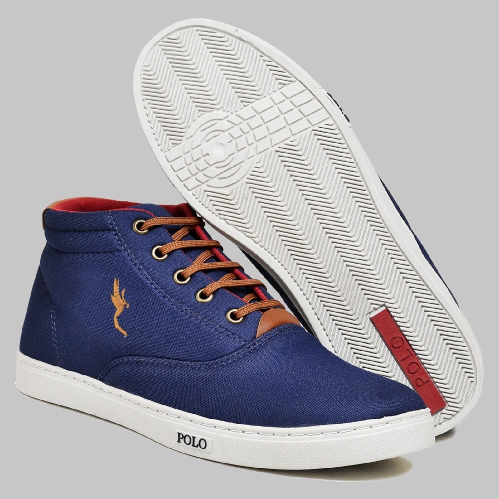 Vista 2 Sapatênis Casual Masculino Cano Alto Polo Blu Azul Polo Blu azul blu