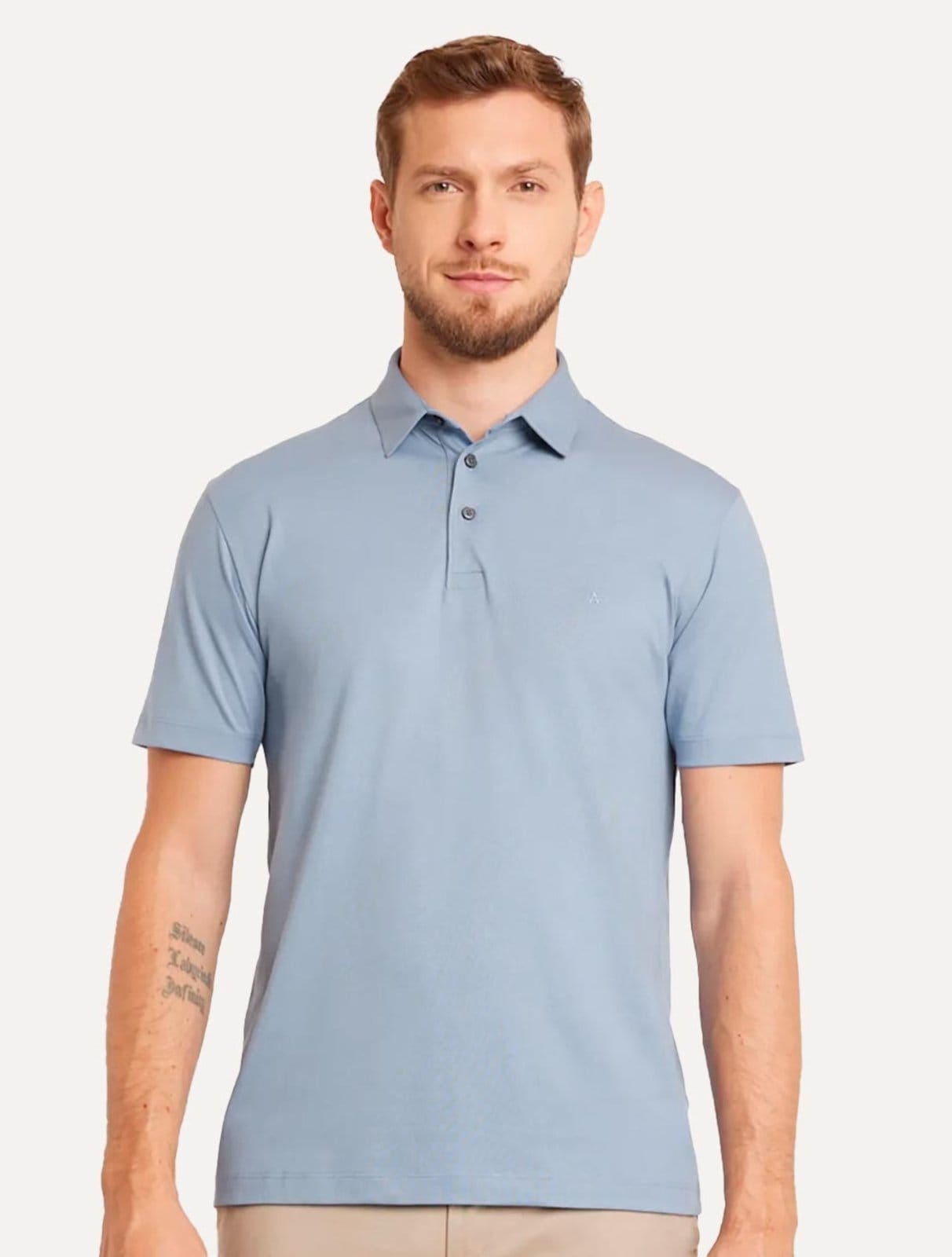 Vista principal Polo Aramis Masculina Regular Basic Piquet Médio Aramis azul