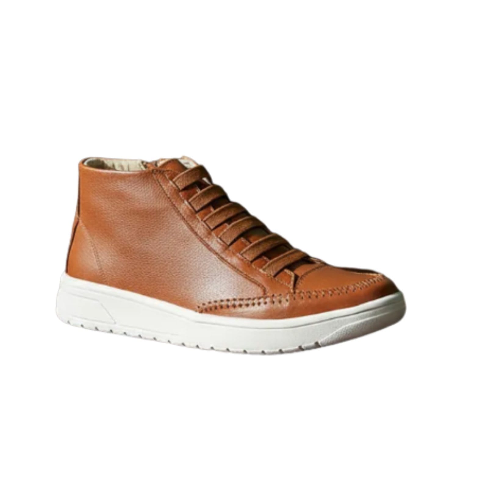 Vista 2 Bota Tênis Feminino em Couro com Zíper ROMEU E JULIETA SHOES caramelo
