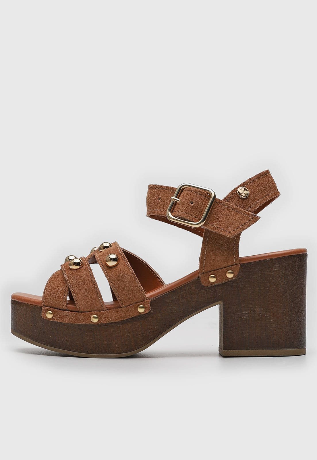 Sandália Feminina Bottero Tachas Salto Bloco