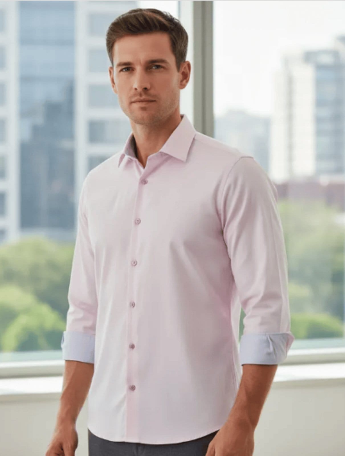 Camisa Social Amil Filati Comfort Algodão Fio60 Com Elastano Acetinado Luxo