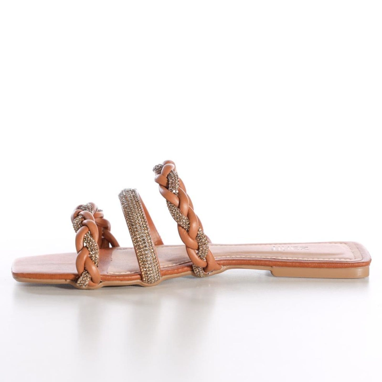 Rasteirinha Bico Quadrado Zariff Strass - 2