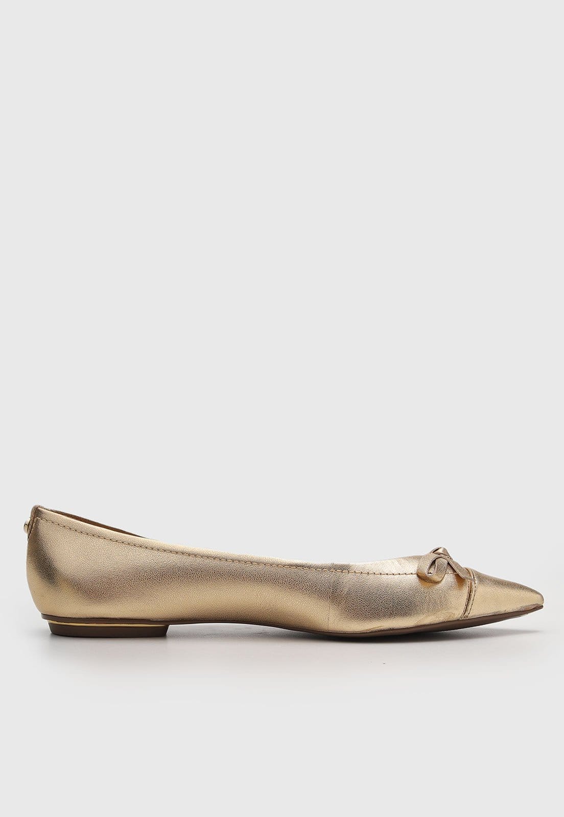 Vista 2 Sapatilha Jorge Bischoff de Couro Metalizada Dourada Jorge Bischoff dourado