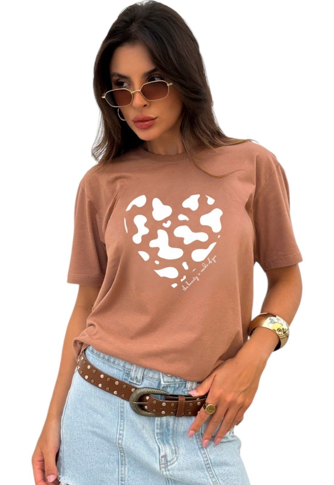 Camiseta Cianitas Estampa Coração The Beauty