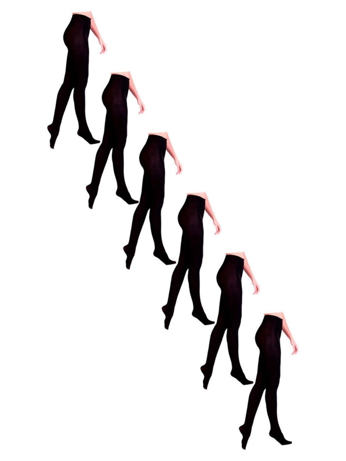 Kit com 6 Meias Calças Fio 80 Lã Acrílica Loba