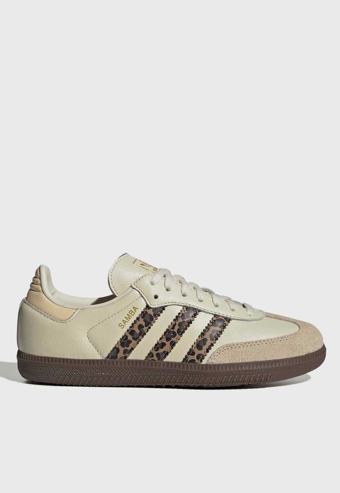 Vista 2 Tênis adidas Samba OG Animal Print adidas Originals bege