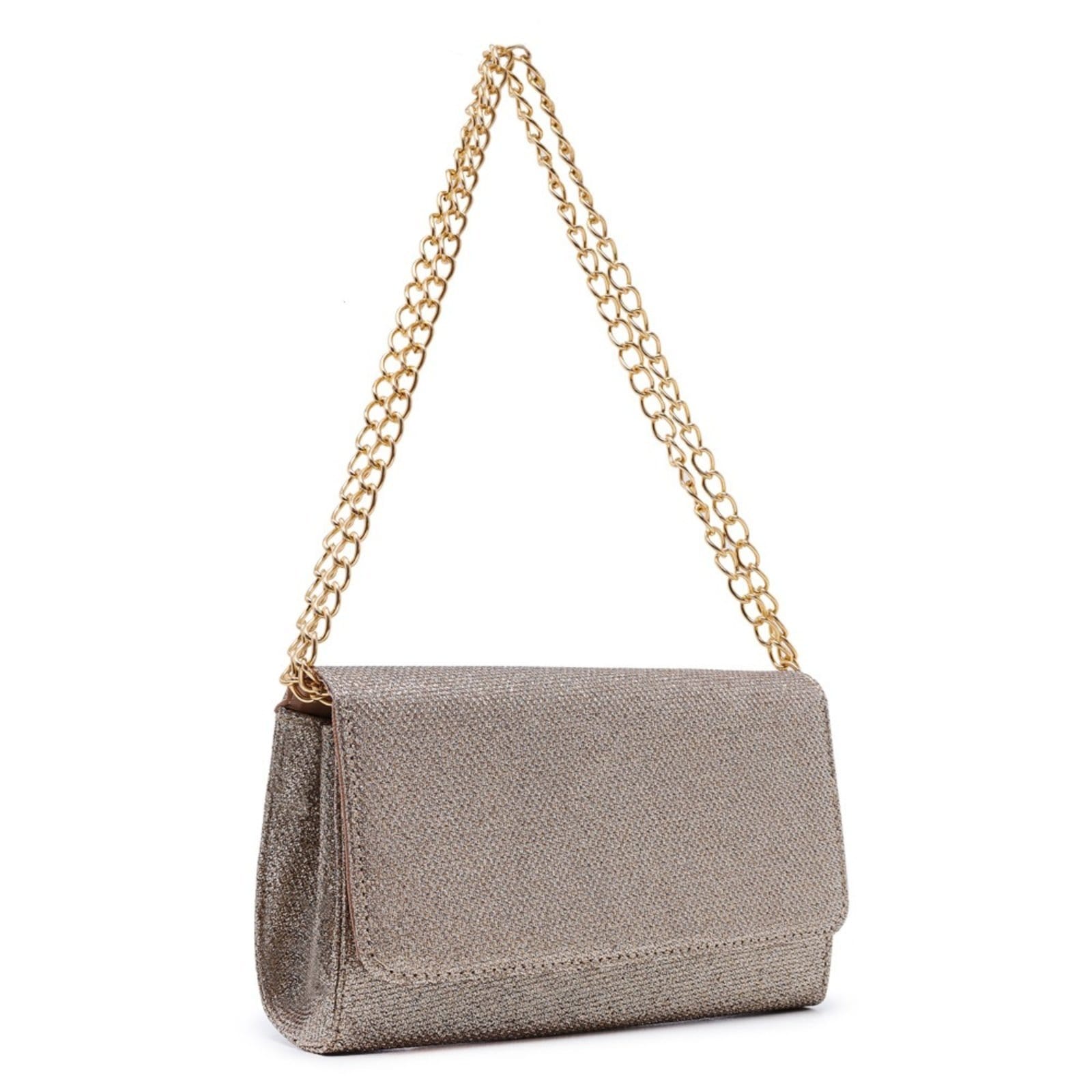 Vista 2 Bolsa Clutch De Mão Feminina Com Glitter Brilho CARMELO SHOES dourado