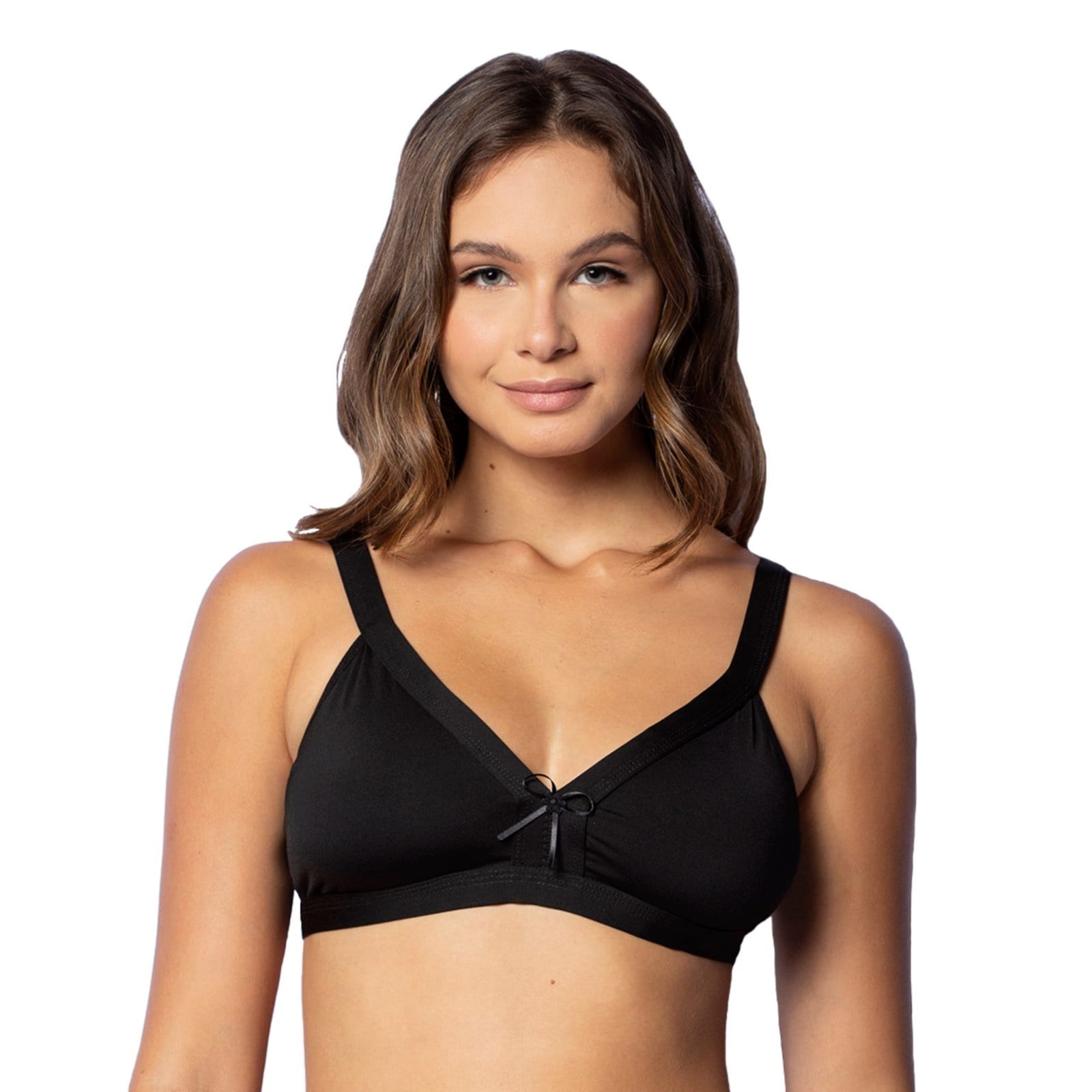 Kit 3 Sutiãs Gabi Lingerie Feminino Sem Bojo Liso Confortável Microfibra Básico Poliamida - 2