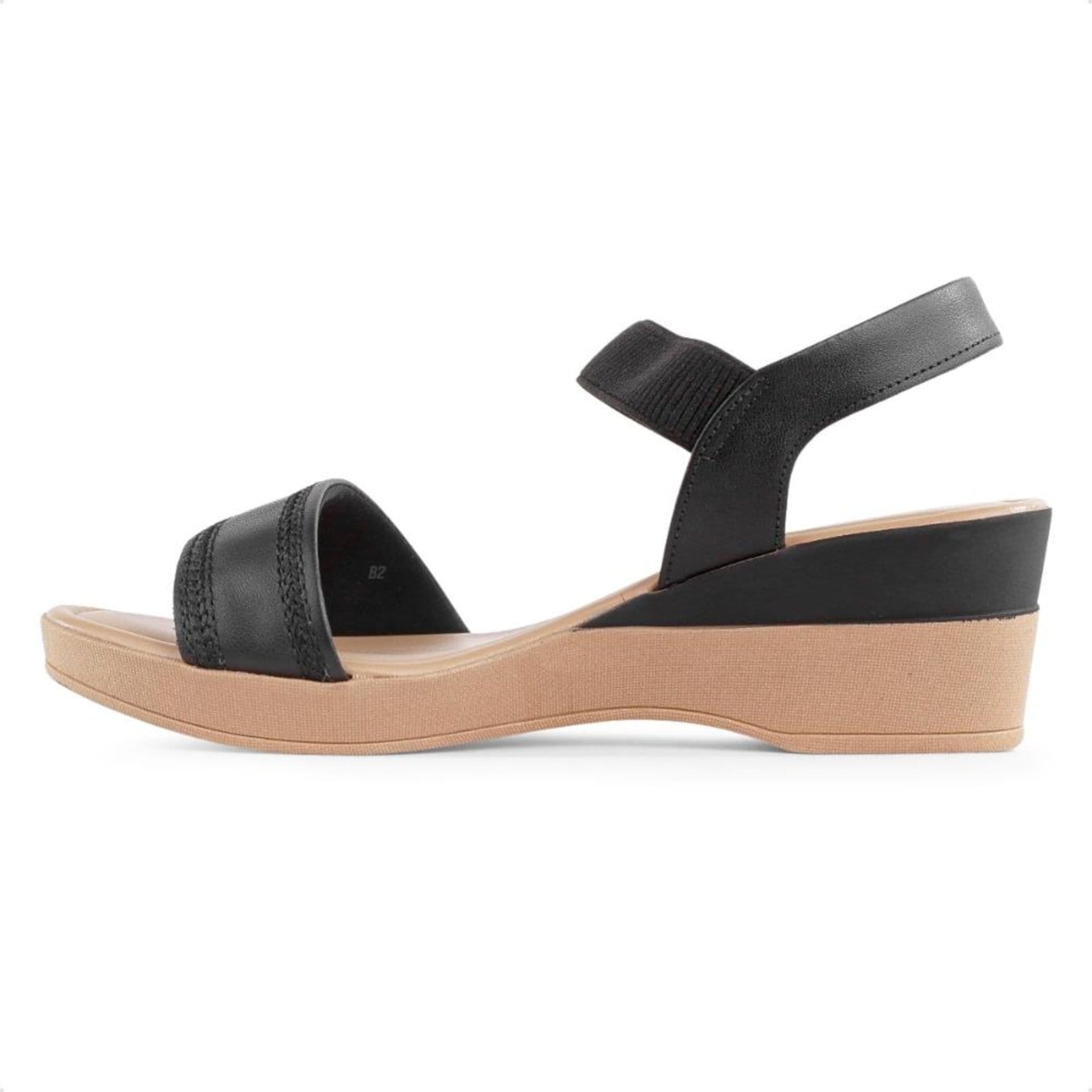 Vista 2 Sandália Usaflex Salto Anabela Feminina Usaflex preto