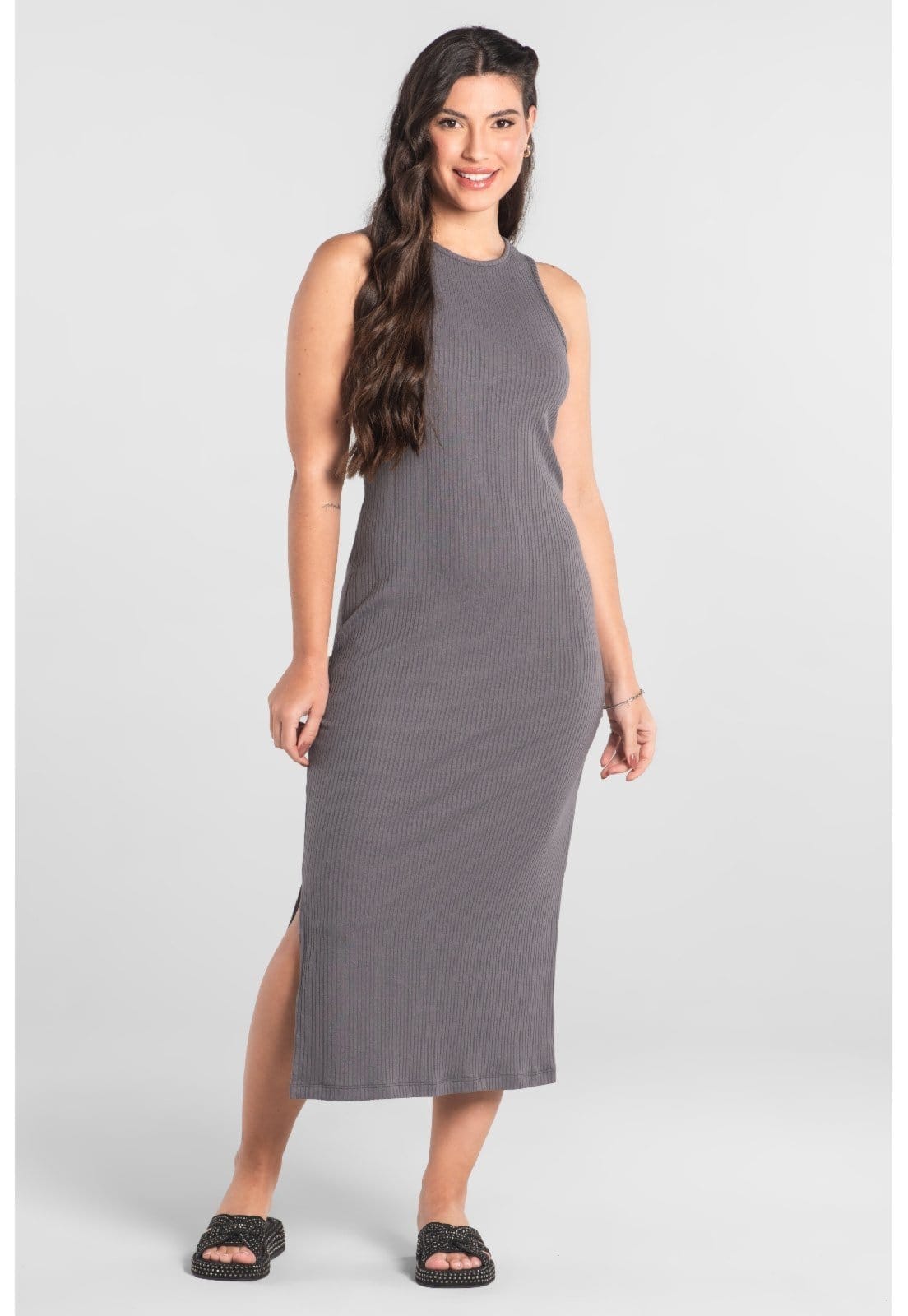 Vestido Adulto em Ribana Canelada Just Basic