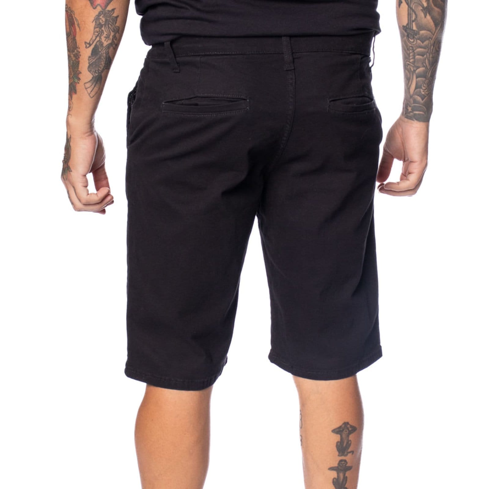 Vista 2 Bermuda de Sarja Masculina Gangster Reta Gangster preto