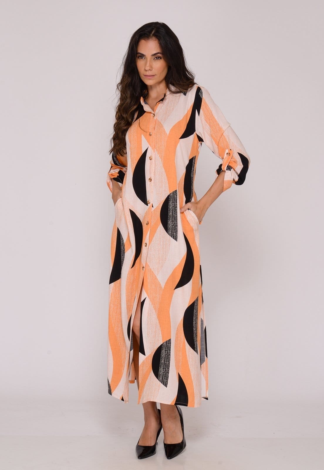 Vestido Chemise Botões M/L B’Bonnie Valentina Off