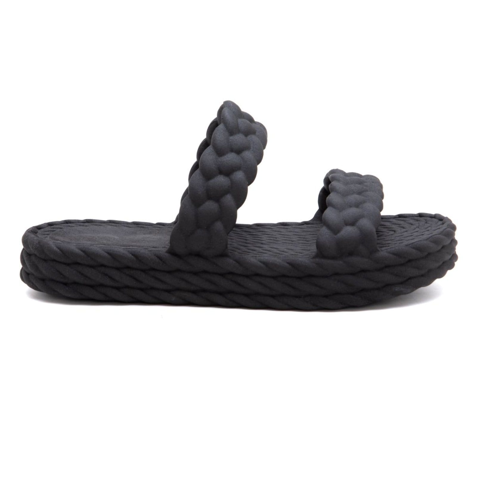 Vista 2 Chinelo Feminino Veritimo Papete Flatform Sandália Plataforma Casual Trança Veritimo preto