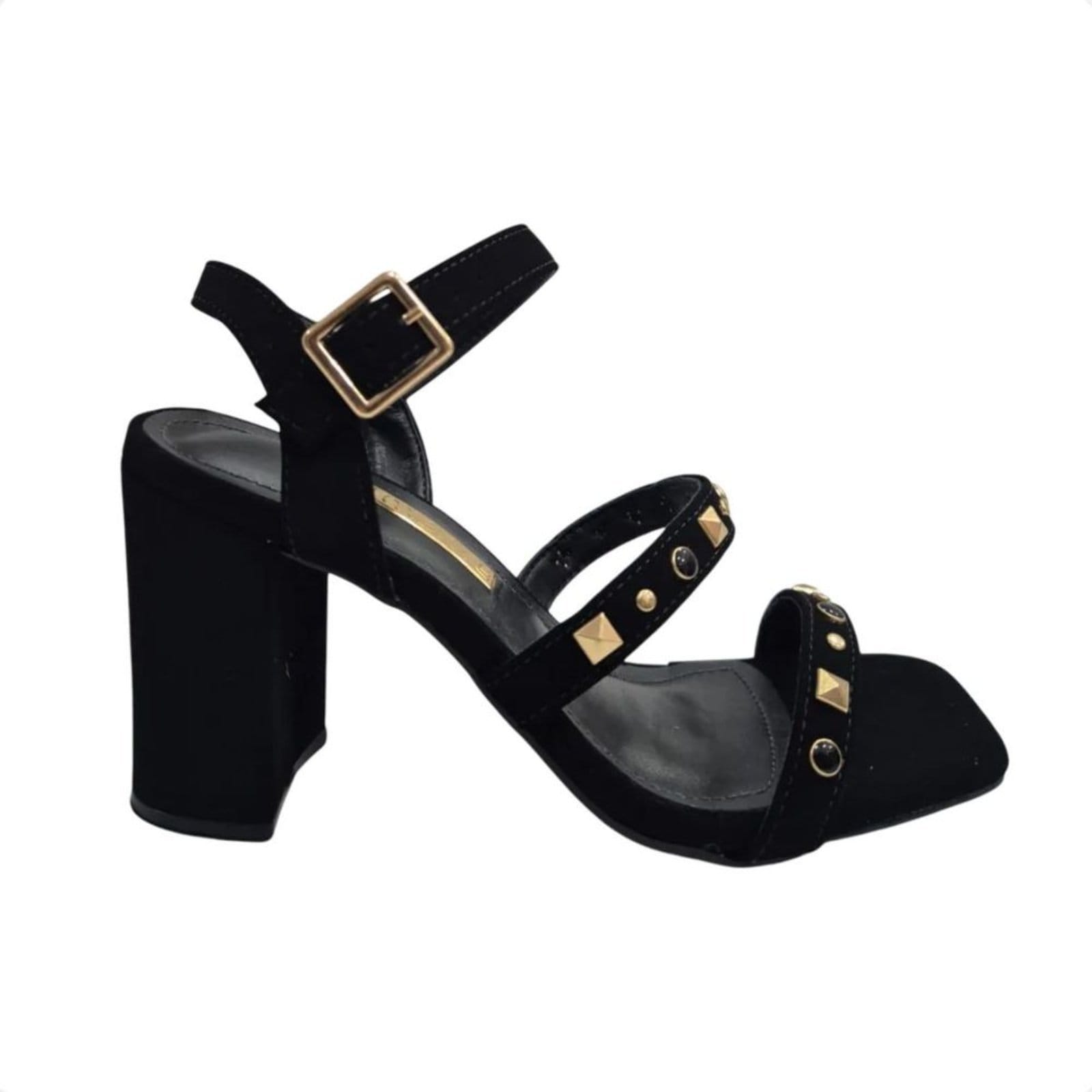 Sandália Feminina Salto Alto Grosso Via Marte Preta