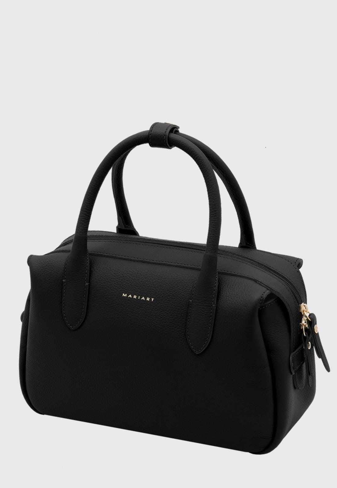 Bolsa Bowling Couro Mariart Jambuzinha Preta