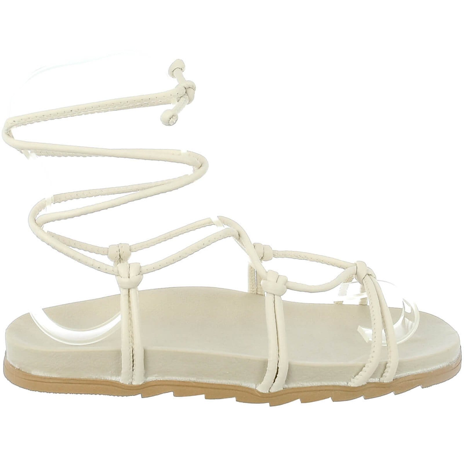 Vista 2 Kit 2 Sandália Feminina Birk De Amarrar Flatform Papete Anatômico Confortável Via Angel 6301 e Off-White VIA ANGEL pink