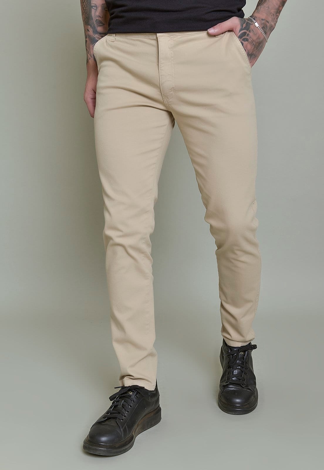 Vista 2 Calça Sarja Skinny Masculina Color Sport Fino Bolso-Faca Dialogo DIALOGO azul marinho