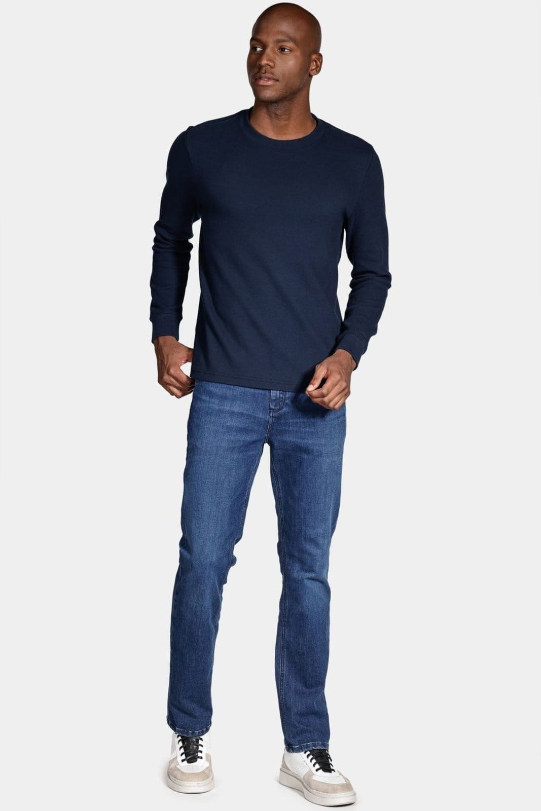 Vista 2 Camiseta Aramis Manga Longa Textura Aramis azul marinho