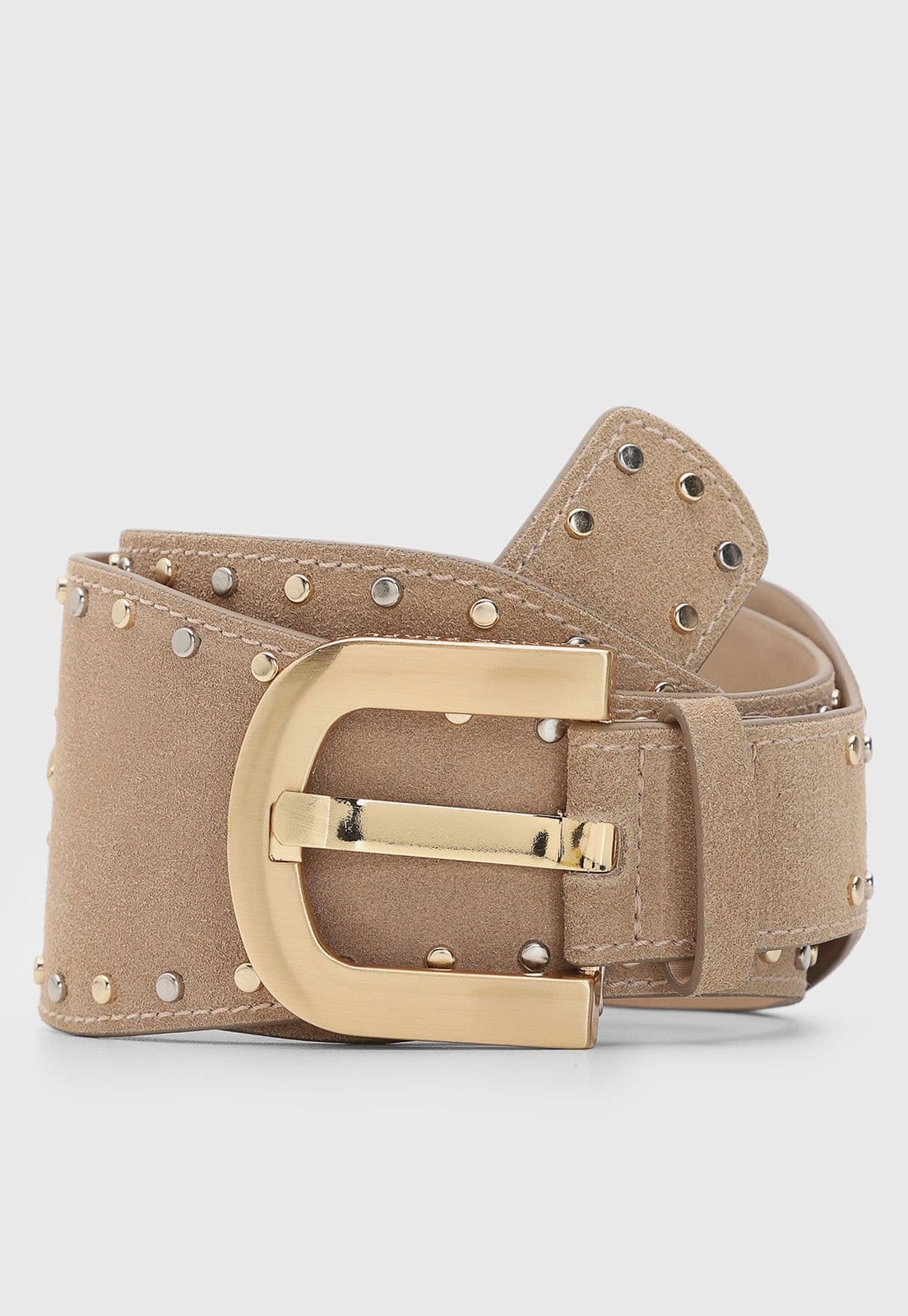 Cinto Feminino Lança Perfume Tachas Dourada