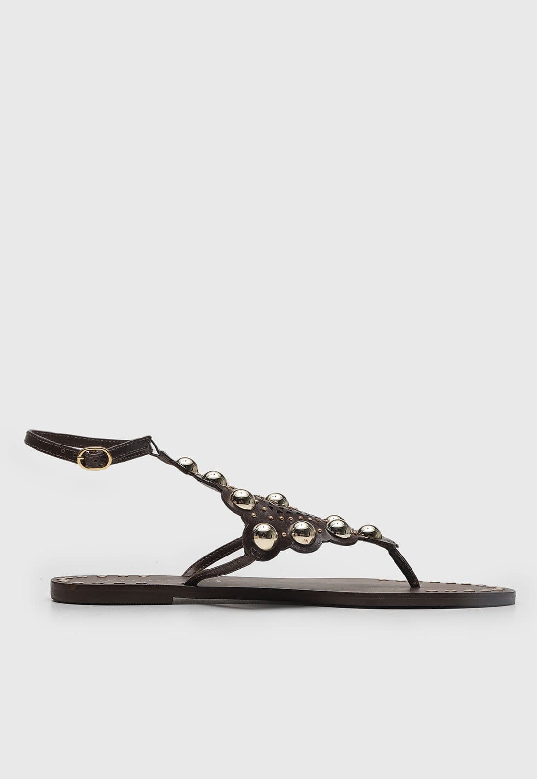 Vista 2 Rasteira Feminina Vicenza Esferas Vazado Fechada Vicenza marrom